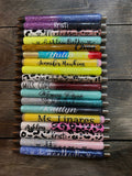 Personalized Epoxy Glitter Black Ink Pen: Refillable
