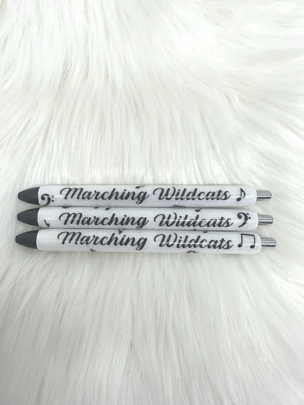 Marching Band Personalized Epoxy Glitter Black Ink Pen: Refillable