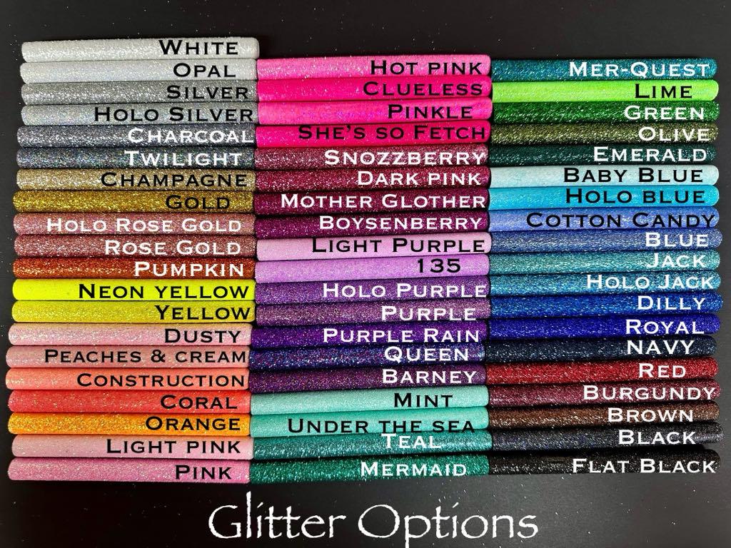 Bows Personalized Epoxy Glitter Bow Black Ink Pen: Refillable