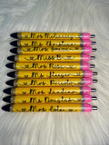 Teachers Personalized I love Glitter Font Epoxy Glitter Black Ink Pen: Refillable