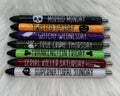 Halloween Spooky Season Set of 7 Days of The Week Glitter Epoxy Gel Pens, Sassy Epoxy Glitter Gel Pens, Funny Gel Pen,  InkJoy