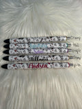 Nurse Life Personalized Epoxy Glitter Black Ink Pen: Refillable
