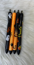 Halloween Fall Scary Personalized Epoxy Glitter Black Ink Pen: Refillable