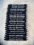 Custom Personalized School Logo Epoxy Glitter Black Ink Pen: Refillable
