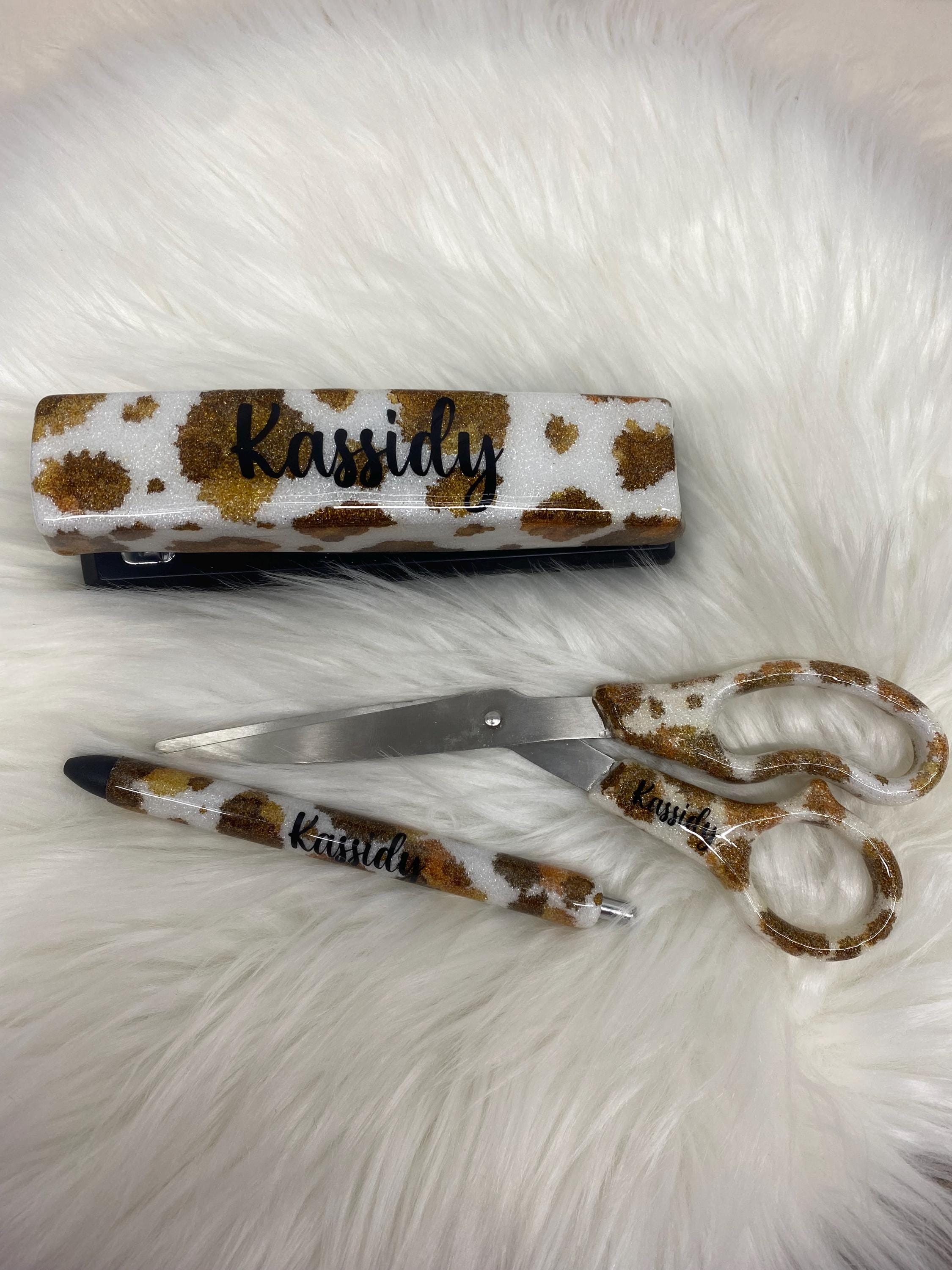 Desk Set: Personalized Glitter Stapler with or without Matching Pen Great for teachers