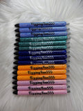Personalized Business Name/Logo Epoxy Glitter Black Ink Pen: Refillable