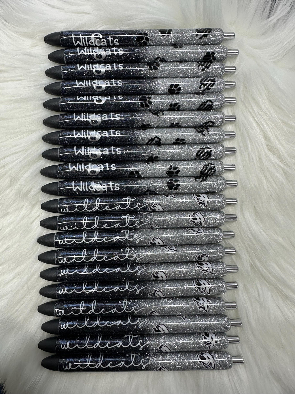 Personalized School Logo Epoxy Glitter Black Ink Pen: Refillable