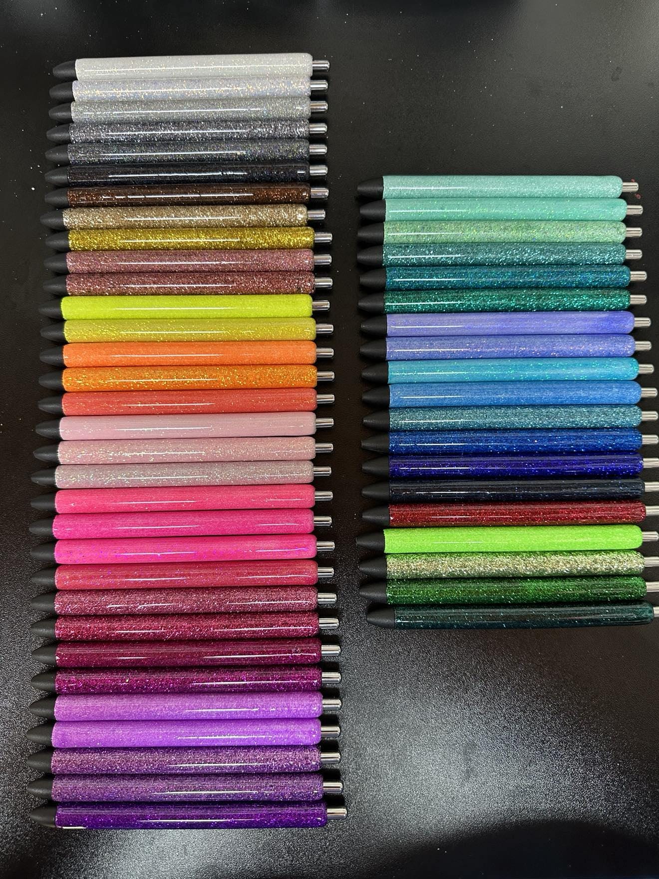 Solid Glitter Epoxy  Black Ink Pen: Refillable
