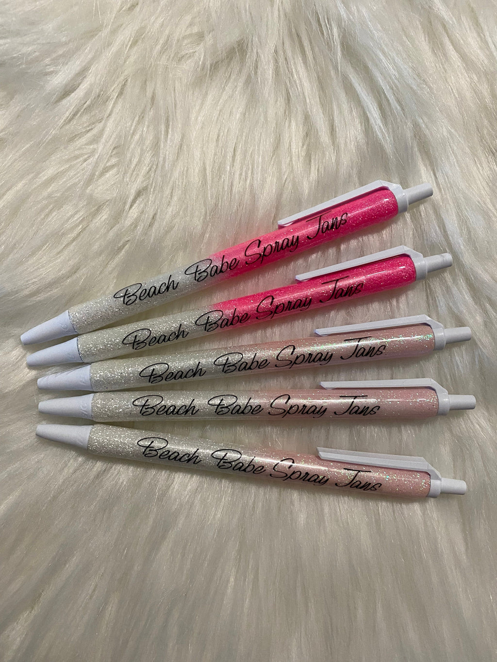 Ball Point Personalized Epoxy Glitter Black Ink Pen: Refillable
