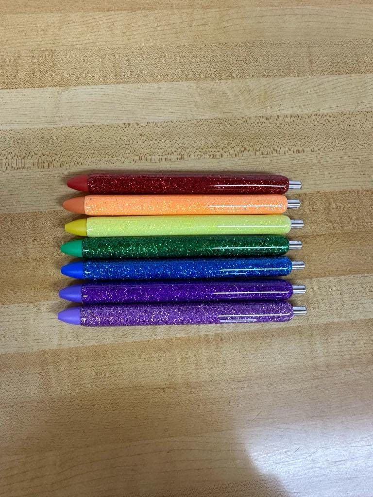 Rainbow Set of 7 Days of The Week Glitter Epoxy Gel Pens, Sassy Epoxy Glitter Gel Pens, Funny Gel Pen, Adult Humor Gel Pen, InkJoy