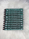 Vet Paw Print Cat/Dog Personalized Epoxy Glitter Black Ink Pen: Refillable