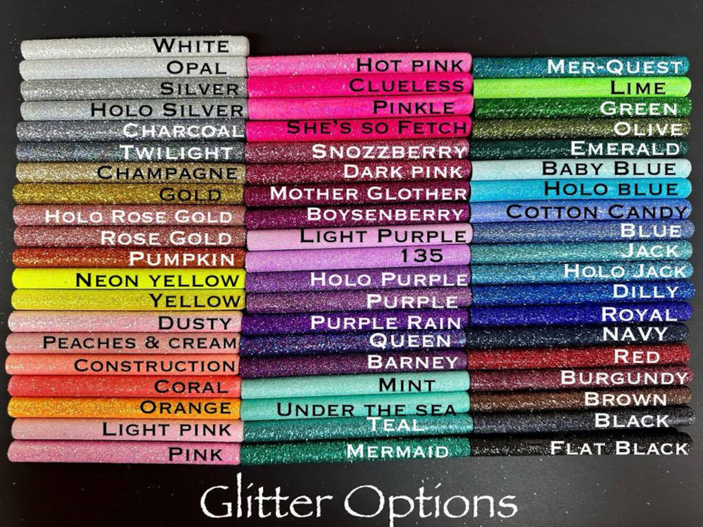 Nurse Stethoscope Personalized Epoxy Glitter Black Ink Pen: One Color Glitter Refillable