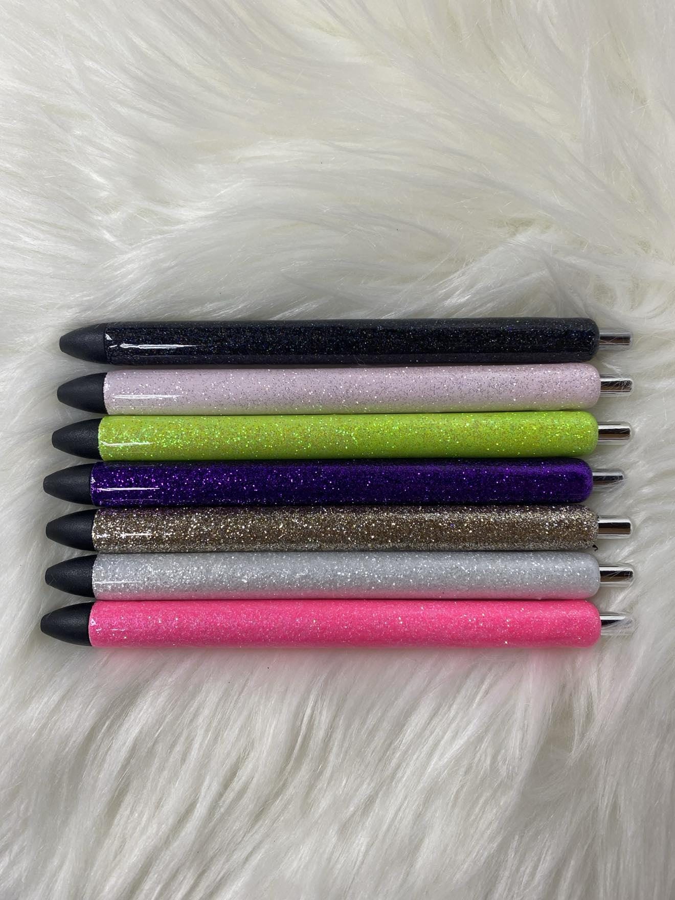Solid Glitter Epoxy  Black Ink Pen: Refillable