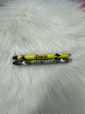 Personalized Epoxy Glitter Chicken Black Ink Pen: Refillable