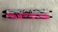 Hairstylist Personalized Epoxy Glitter Black Ink Pen: Refillable