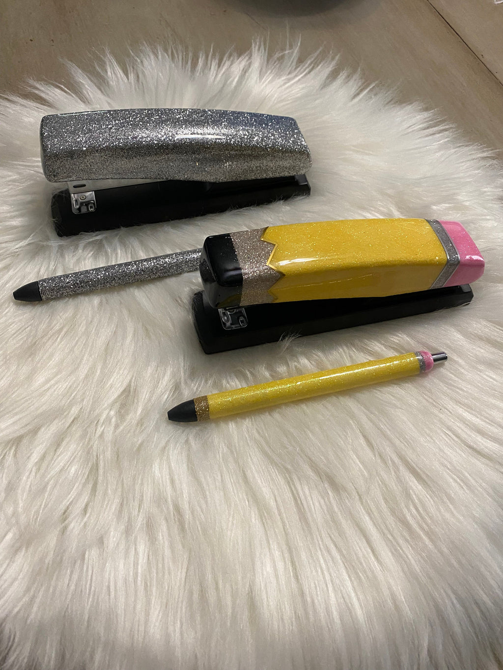Personalized Pencil Glitter Stapler with or without Matching Pen Great for teachers