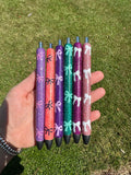 Bows Personalized Epoxy Glitter Bow Black Ink Pen: Refillable