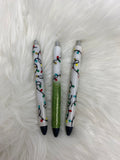 Christmas Lights Pen Personalized Epoxy Glitter Black Ink Pen: Refillable