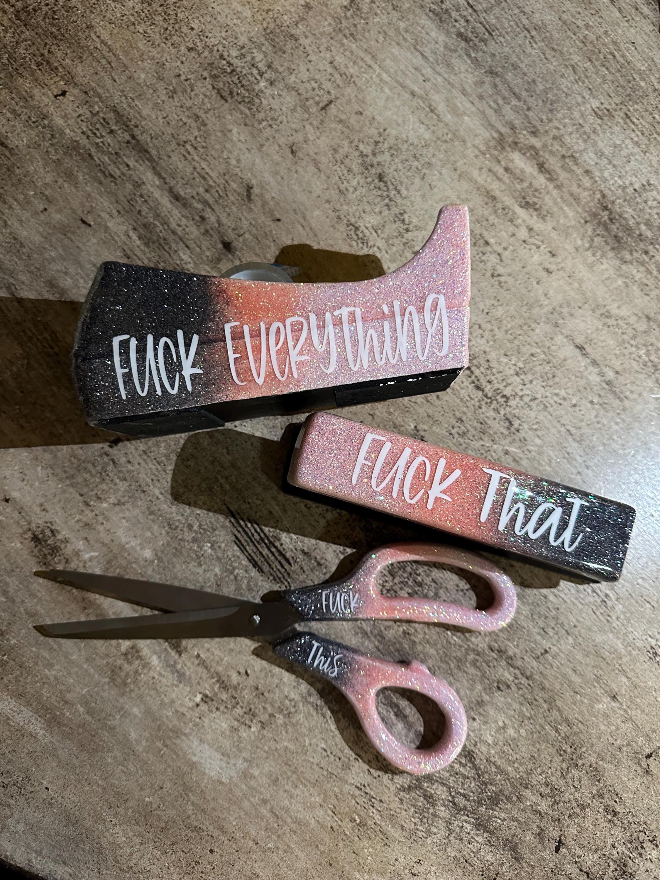 Desk Set: Personalized Glitter Stapler with or without Matching Pen Great for teachers