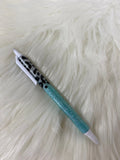 Ball Point Personalized Epoxy Glitter Black Ink Pen: Refillable